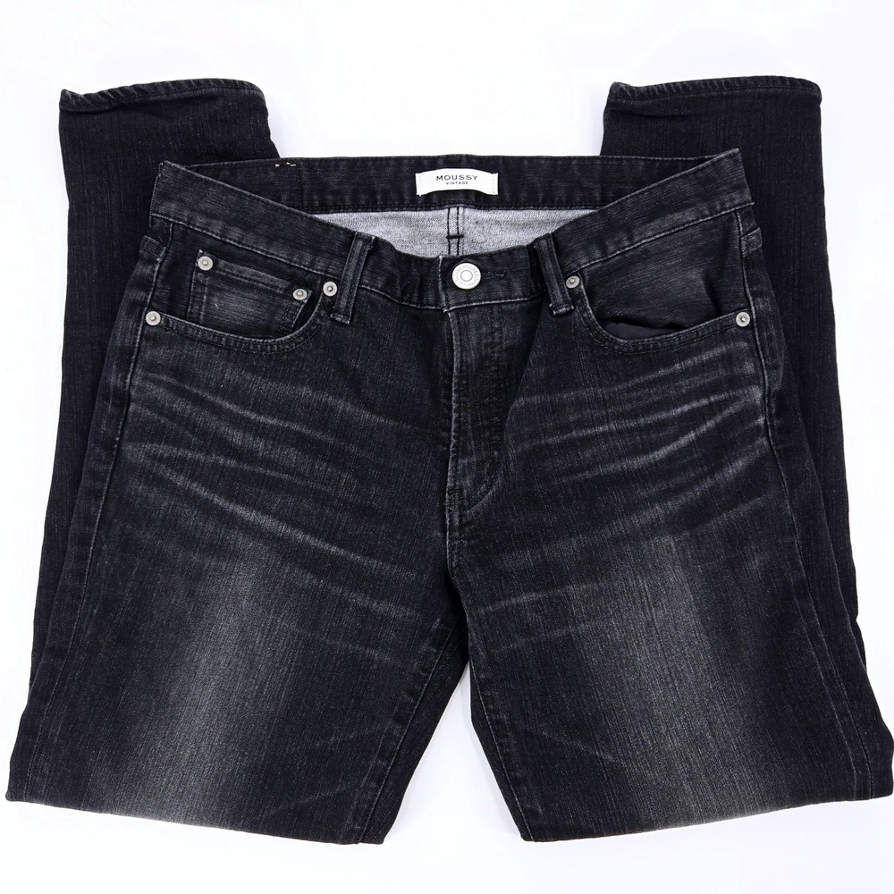 Moussy Vintage Black Wash Mid-Rise Skinny Ankle Jeans Size 33 (Fits like 12/14)